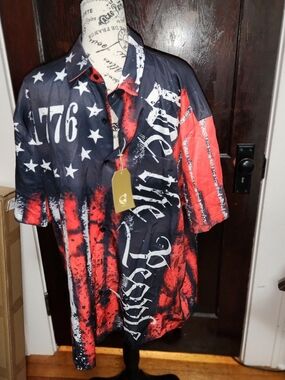 Hardaddy 1776 We The People Hawaiian Golf Shirt, 250th Anniversary XL